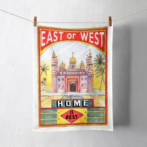 Indian Proverb Tea Towel: Luxury Cotton Kitchen Linen