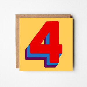 4e carte d'anniversaire pour garçon ou fille - 4 anniversaires - Carte d'anniversaire lumineuse