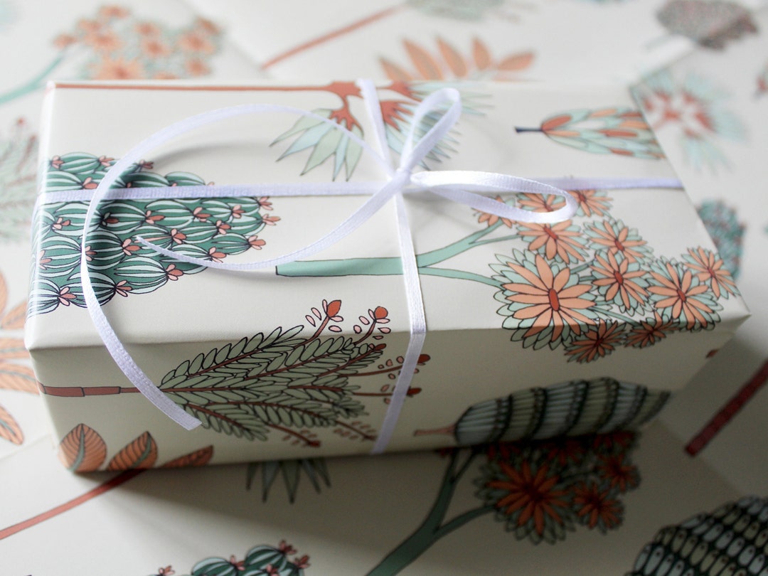 Botanical Wrapping Paper- Tropical Print Gift Wrap - Tree Pattern - Etsy