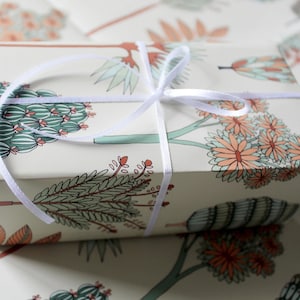 papier d’emballage botanique - emballage cadeau à imprimé tropical - motif d’arbre