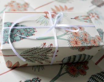 botanical wrapping paper- tropical print gift wrap - tree pattern