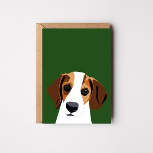 Cartão de felicitações para cães - Ilustração de Beagle - Cartão de cão simples
