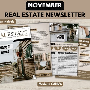 Real Estate Newsletter | November 2023 Newsletter | Real Estate Marketing | Email Marketing | November Real Estate Template | Newsletter