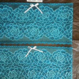 Thigh saver made of blue-green lace 18 cm wide made to measure image 6