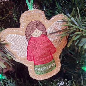 angel Christmas ornament ITH machine embroidery design 4x4 hoop