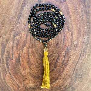 Empowerment 108 Mala - Golden Obsidian & Black Tourmaline