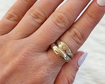 14K Gold Dome Ring | High Polish Chunky Ring | Summer Jewelry Gift | Solid Gold Band | Timeless Bold Ring