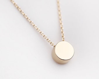 Tiny Dot Necklace, Small Disk Necklace, Dainty Dot Necklace, Simple Dot Necklace, 16th Birthday Gift, Valentines Day Gift