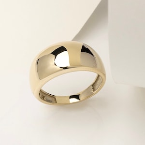 Gold Dome Ring, 14K Solid Gold Ring, Dome Band Ring, Chunky Ring, Bubble Ring, Large Dome Ring, Classic Dome Ring, Geometric Ring