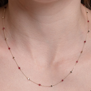 Pink Tourmaline Necklace, October Birthstone Necklace, Pink Gemstone, Healing Jewelry, 21st Birthday Gift for Her