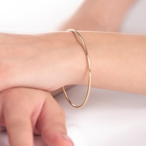 14k Gold Bangle Bracelet, Stacking Bracelet, Cuff Bracelet, 14k Gold Bangle , Ladies Gold Bangle, 20th Birthday Gift, Graduation Gift