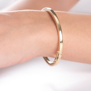 3.40mm Bangle Bracelet, Classic Gold Bracelet, 14K Gold Bangle, Custom Bracelet, Cuff Bracelet, Stacking Bracelet, Wide Gold Cuff
