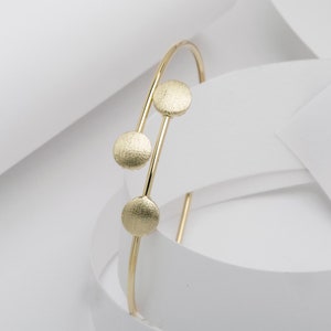14K Gold Bangle, Thin Gold Bangle, 14K Gold Bangle Bracelet, Open Cuff Bracelet, Real Gold Bangle, Stacking Bracelet, Birthday Gift