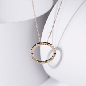 Good Karma Necklace, Gold Circle Necklace, Eternity Necklace, Open Ring Necklace, 14k Gold Necklace, Birthday Gift
