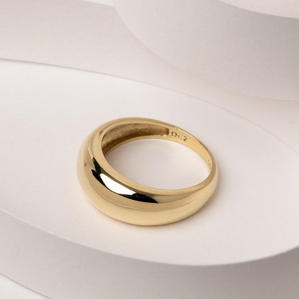 amber dome ring / golden amber
