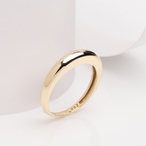 Dome Ring, Minimalist Ring, Geometric Ring, Statement Ring, Pinky Ring, Solid 14k Gold Ring, 40th Birthday Gifts for Women, Christmas Gift