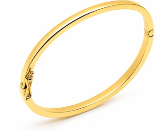 14K Gold Armreif: Klassische Armspange, Wunschgravur