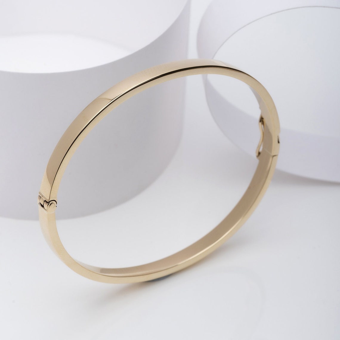 4.50mm Bangle Bracelet Custom Gold Bangle Real Gold Bangle Etsy
