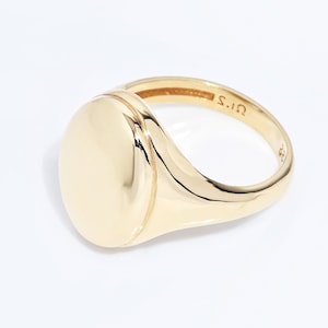 Oval Signet Ring, Engraved Ring, 14k Gold Ring, Gold Signet Rings ...