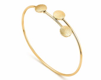 Brazalete tipo brazalete de oro amarillo de 14 quilates: Brazalete circular arenado