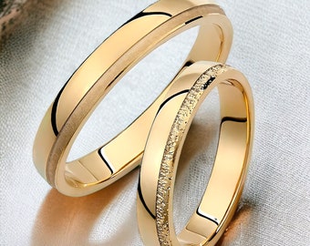 Wedding Bands Set, Matching Rings, His and Hers Rings, Wedding Ring Set, Wedding Bands, Couples Rings, Promise Rings