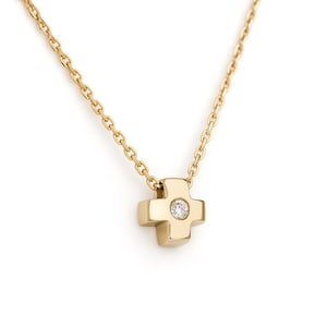 Diamond Cross Necklace, Tiny Cross Necklace, Religious Jewelry, Christian Jewelry, 14k Gold Cross, CZ Cross Necklace, Gold Cross Pendant