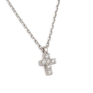 Tiny Cross Necklace, Minimalist Cross, Cubic Zirconia Cross, Real Diamond Cross, Elegant Cross Chain, Gold Cross for Women