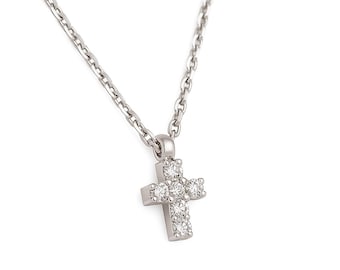 ORIDIO Collana Donna Croce In Argento 925 Con Diamante Coltivato In Laboratorio - Colore D, Purezza VVS, Ciondolo Religioso - 6