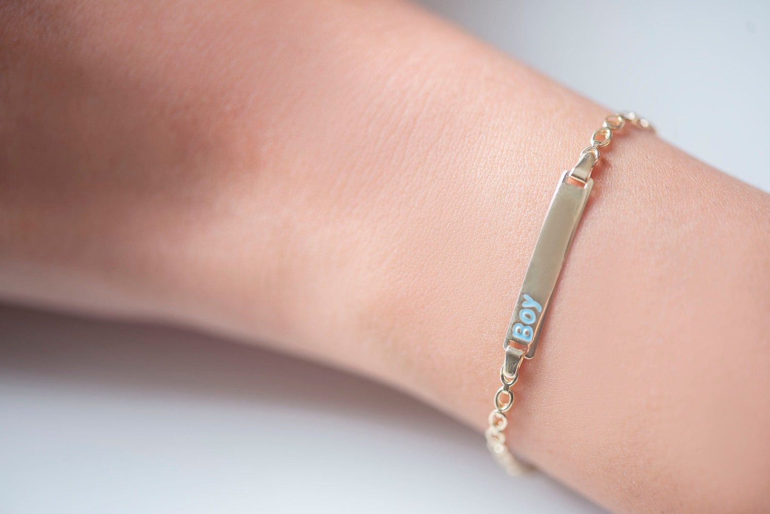 Baby Gold Bracelet Baby Bracelet Baby ID Bracelet 14k Gold Etsy