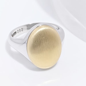 Oval Ring, Matt Ring, Engraved Ring, 14k Gold Ring, Gold Signet Rings, Signet Ring Custom, Statement Ring, Signet Ring Women