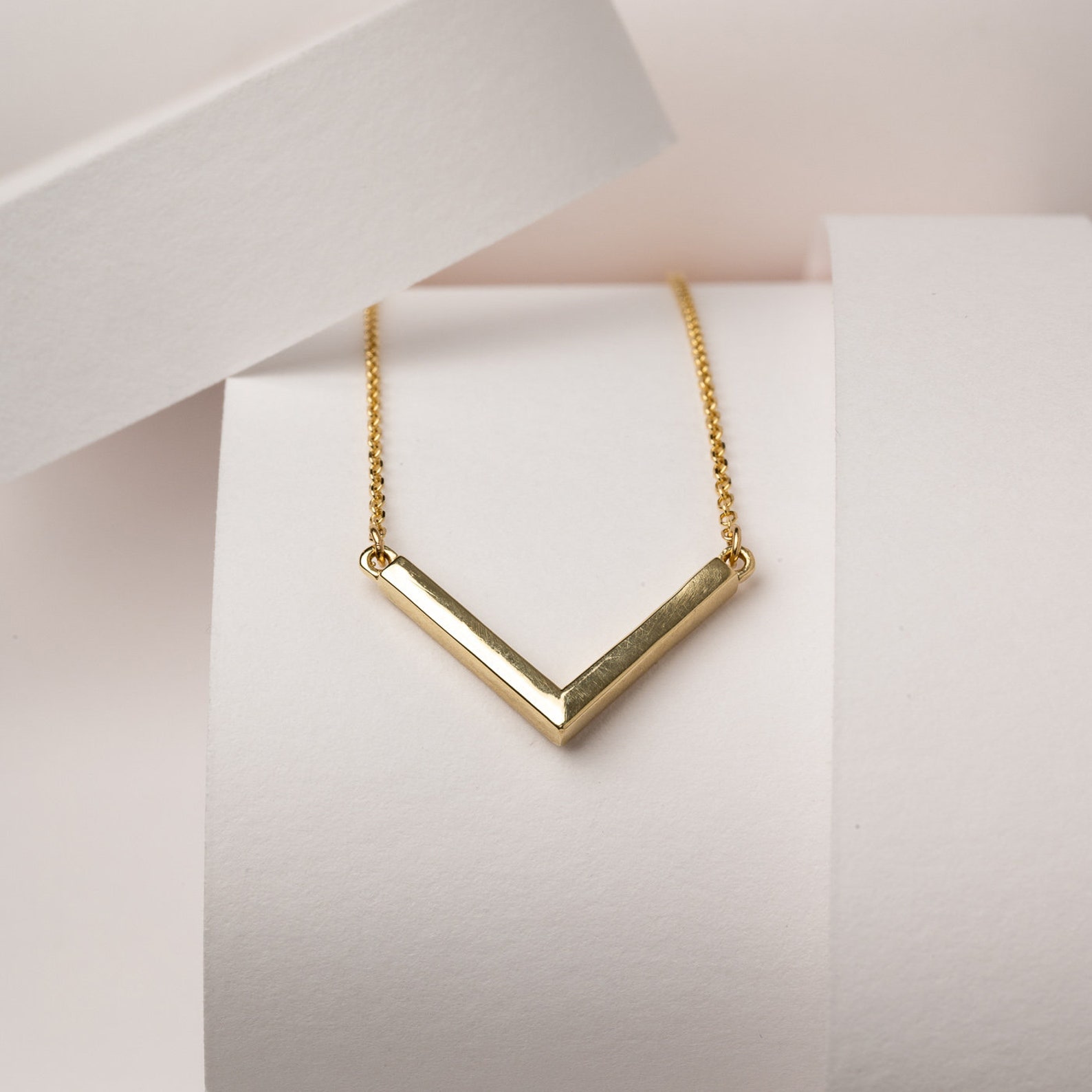V Necklace Gold V Necklace V Shaped Necklace V Pendant Etsy