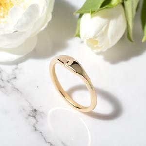 14k Gold Ring, Polished Gold Band, Engravable Jewelry, Minimalist Ring, Customizable Ring, Stackable Ring, Oval Face Ring, Personalized Ring