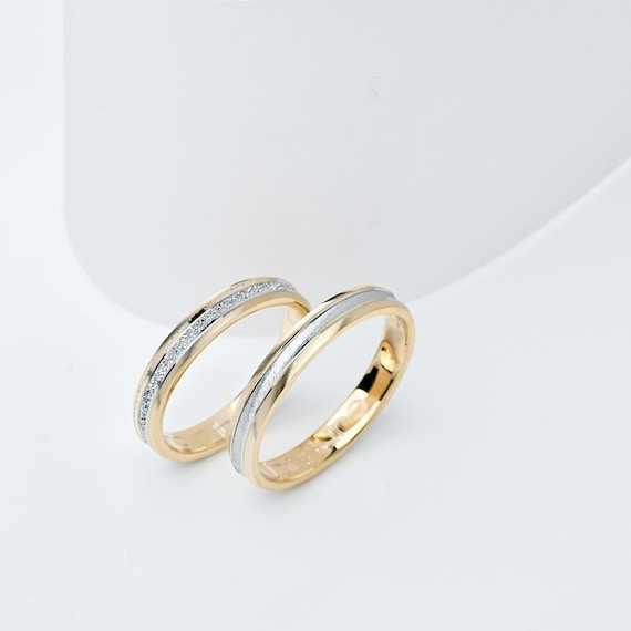 Wedding Bands Set Matching Rings Engrave Band Ring Wedding Etsy