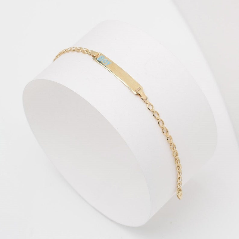 Baby Gold Bracelet Baby Bracelet Baby ID Bracelet 14k Gold Etsy