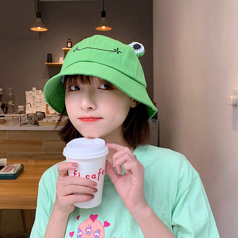 Frog Hat Kawaii Frog Bucket Hat Frog Sun Hat Kawaii | Etsy