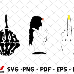 Mega Middle Finger Svg Bundle, Middle Finger Clipart, Middle Finger Cut File For Circut, Skeleton Middle Finger Svg, Finger Sign Svg