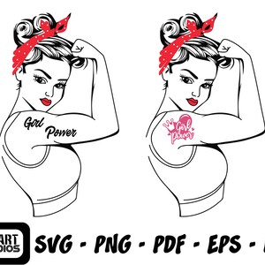 Girl Power Dateien für Mama T-Shirt Design, Silhouette und Cricut, Frau Clip Art, jpg für Kartengestaltung, Basteln, Deko