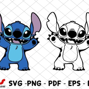 Stitch SVG, Stitch PNG, Stitch clipart, Stitch ears SVG, cut files for Cricut Silhouette