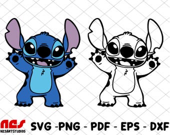 Stitch SVG, Stitch PNG, Stitch clipart, Stitch ears SVG, cut files for Cricut Silhouette