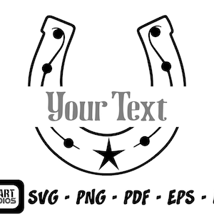 Horseshoe Split Name Frame SVG Files | Horse Shoe Monogram Cut Files | Horseshoe Vector Files | Horseshoe Clip Art | St Patrick&#39;s Day