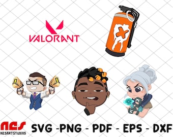 Valorant Characters SVG Bundle, Raze Bomb, Jett, Phoenix (Digital Files)