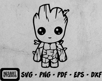 Baby Groot SVG, Guardianes de la Galaxia, Archivos Cricut (Descarga digital)