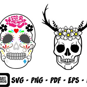 Sugar Skull svg, Catrina svg, Sugar Skull cut file, Sugar Skull svg, Floral Skull, Halloween, Day of the dead