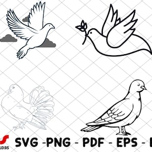 Pigeon SVG silhouette, Dove svg, Dove Silhouette, Bird Silhouette, Pigeon Clipart, Dove ClipArt, SVG Cut File For Cricut