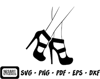 High Heel Schuh SVG, Stiletto Clipart (digitale Dateien)