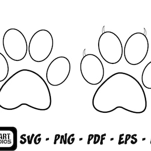 Paw SVG, Svg de patte de chat, chien de patte, svg de patte d'animal de compagnie, patte d'animal svg, Silhouette ou Cricut, impression patte fichiers SVG coupe, tshirt numérique imprimable ours