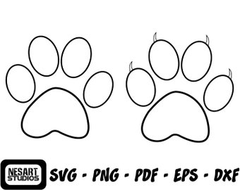 Paw SVG, Cat Paw Svg, Dog Paw Svg, Pet Paw svg, Animal paw svg, Silhouette or Cricut, PAW Print SVG Cut Files, Tshirt Digital Printable Bear