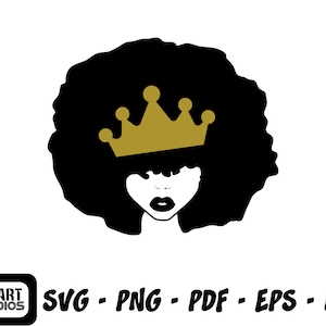 Afro Woman SVG, Afro Girl Svg, Afro Queen Svg, Afro Lady Svg, Curly Hair Svg, Black Woman, For Cricut, For Silhouette