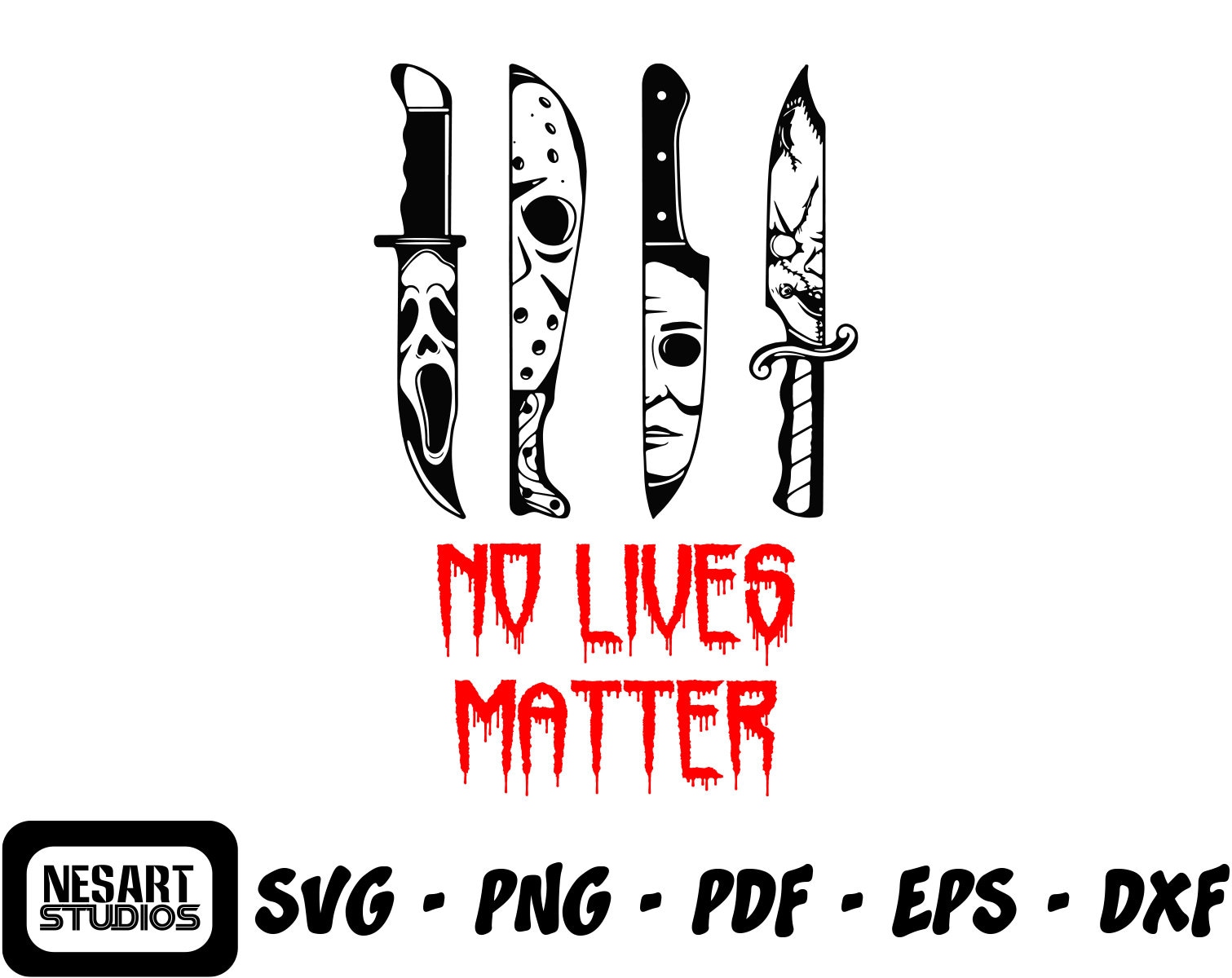 Horror Movie Characters in Knives Svg Michael Myers Svg Etsy