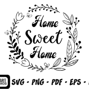 Zuhause süßes Zuhause Bild geschnitten Datei, Haus Dekor, Cricut Design, Cricut svg, Haus Dekor, Vektorbild, Haus Design, Familie Dekor, Cricut Cut Dateien, Dekor